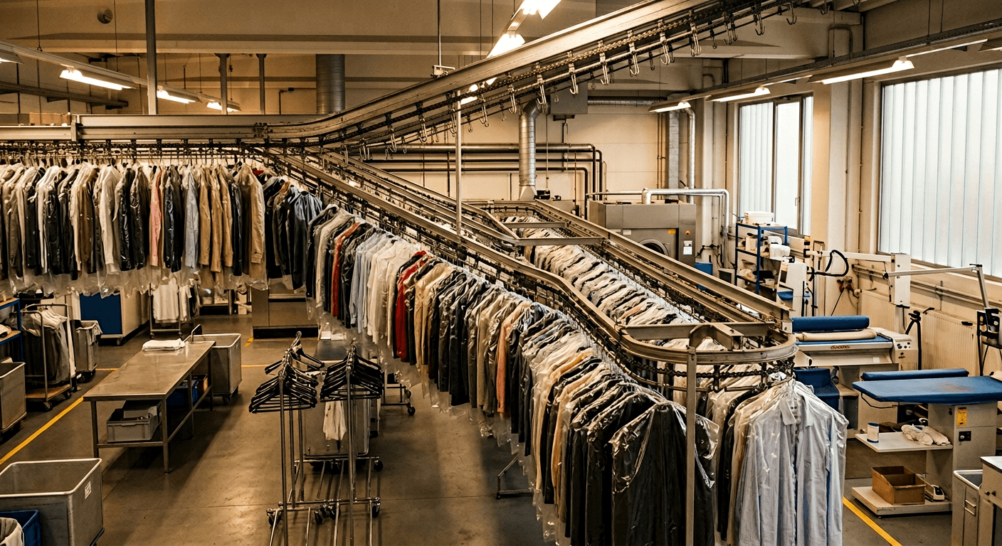 Innenraum einer professionellen Textilreinigung